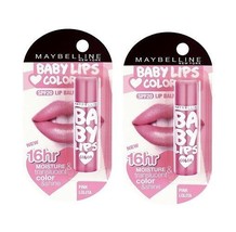 Maybelline Baby Lips, Pink Lolita SPF 20, 4 gm x 2 pack(Free shipping worldwide) - £17.40 GBP