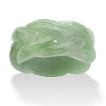 PalmBeach Jewelry Genuine Green Jade Braided Eternity Ring - £80.60 GBP