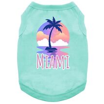 Miami Flordia 100% Cotton Relaxed Fit Teal Dog Tank Top Sizes XS-3XL - €17,04 EUR