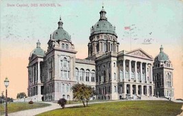State Capitol Des Moines Iowa 1909 postcard - £3.83 GBP