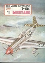 INSTANT Download. Paper Craft - P51-C Mustang (Scale 1:33) - $2.30