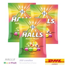 3 Packs HALLS Mixed Fruit 4 Flavor Fruit Candy 280g (3packs - 300 Candies ) - $48.45