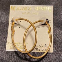 New Jessica Stevens 24K Gold Tone Metal Hoop Earrings - £15.57 GBP