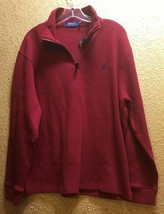 RALPH LAUREN POLO 1/4 ZIP LONG SLEEVE SHIRT RED sz L NEW - $83.01