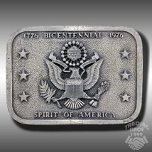Vintage Belt Buckle 1776 - 1976 Bicentennial Spirit of America Patriotic United - £17.53 GBP