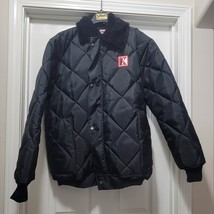 Vintage K Penguin Black Nylon Quilted Medium Weight Freezer Jacket Men&#39;s... - $89.05