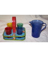 Vintage Children&#39;s Little Deb Metal, Plastic Drink Set w/Glasses, Pitcher - $22.50