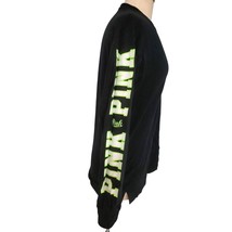 Victoria&#39;s Secret PINK Shirt Long Sleeve Top Monogram Neon Cotton Pullov... - £21.18 GBP