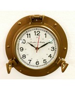 Antique Marine Brass Ship Porthole Clock 22.86 cm Nautical Wall Clock Ho... - £36.88 GBP