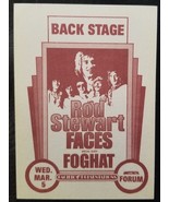 ROD STEWART &amp; FACES / FOGHAT - VINTAGE ORIGINAL REAL 1970&#39;s CLOTH BACKST... - $27.40 CAD