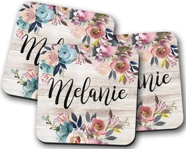 Personalized Name Coaster, Custom Name Floral Coaster, Personalized Gifts, Coast - £4.00 GBP