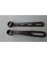 2- antique socket wrenches --- &quot; Chain Belt Co. &quot; embossed in handle nic... - $22.95