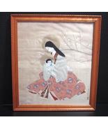 Vintage Japanese Madonna and Child Painting Framed Signed ca 1950 - £83.20 GBP