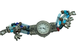Vintage Watch 90s LA Express West ladies Southwest glass beads animal charms - £19.46 GBP
