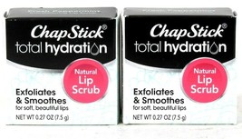 2 Count ChapStick 0.27 Oz Total Hydration Exfoliates Smooths Natural Lip Scrub - £15.84 GBP