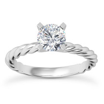 Genuine Diamond Solitaire Ring Round D VS2 Treated 14K White Gold 0.90 Carat - £2,094.89 GBP