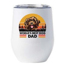 World&#39;s Best Cockerpoo Dog Dad Wine Tumbler 12oz Cup Gift For Dog Pet Lover - £18.27 GBP