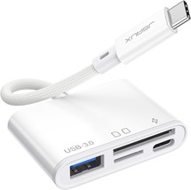 USB C SD Card Reader with USB 3.0 Port Charging Port 4 in 1 USB C Micro SD Memor - £26.57 GBP