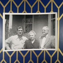 Vintage Photo Family by Classic House Parents Son 50s Original One Of A Kind B&amp;W - £7.39 GBP