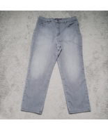 Gloria Vanderbilt Amanda Women&#39;s Size 14P Straight High Rise Gray Denim ... - $14.37