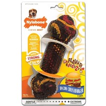 Nylabone Flavor Frenzy Strong Chew Dog Toy Bacon &amp; Cheeseburger 1ea/Medium/Wolf - £16.57 GBP