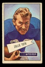 Vintage Football Card 1952 Bowman College To Pro Large #58 Zollie Toth Texans - $10.93