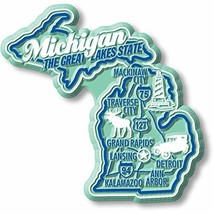 Michigan Premium State Magnet by Classic Magnets, 2.9&quot; x 2.8&quot;, Collectib... - £3.05 GBP