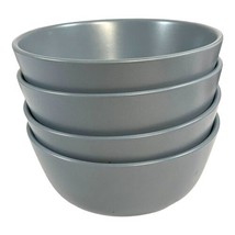 Set Of 4 IKEA Sweden Dinera Matte Blue Grey  Gray Cereal Soup Bowls MINT - £51.70 GBP