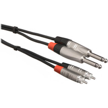 Hosa - HPR-003X2 - Dual REAN 1/4 inch TS to RCA Pro Stereo Cable - 3 ft. - £19.62 GBP