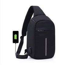 Men&#39;s Burglar USB Charging Shoulder Crossbody Bag Men&amp;Female Stealth Zipper Busi - £89.43 GBP