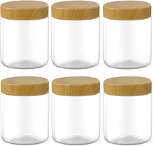 6 Pack 8 Oz Clear Plastic Jars Refillable Kitchen Storage Containers for... - $17.38