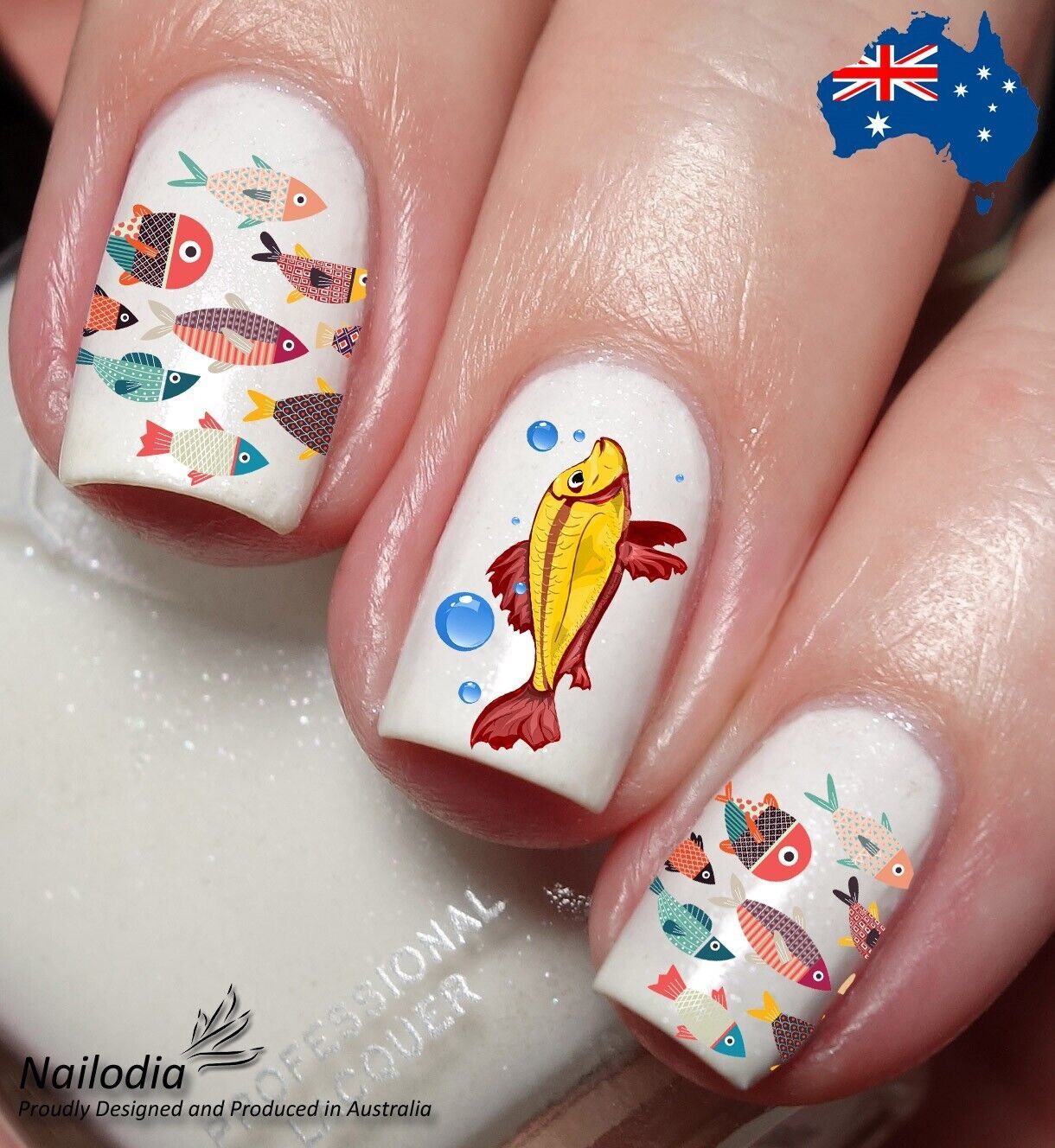 Fish Lover Nail Art Decal Sticker Water Transfer Slider