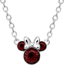 Disney Minnie Mouse Birthstone Necklace Silver Plated Pendant January Bu... - $138.59