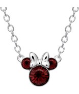 Disney Minnie Mouse Birthstone Necklace Silver Plated Pendant January Bu... - £110.78 GBP
