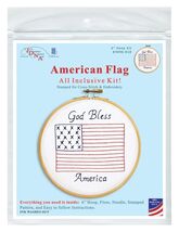 Jack Dempsey Needle Art American Flag 6 Inch Hoop Kit - $17.95
