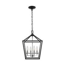 Home Decorators Collection Weyburn 4-Light Black and Polished Chrome Caged Chand - £78.31 GBP