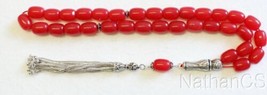 Luxury Prayer Beads Tesbih Large Barrel Tourmaline &amp; Sterling - Collector&#39;s - £223.16 GBP