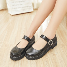 Casual Buckle Women Wedges Pumps Sweet Buckle Patent Leather Lolita Shoes Girls  - £59.38 GBP