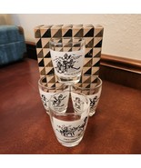 Vintage Anchor Hocking Cartoon Shot Glasses Set Of 4 With Box Made in U.S.A - $18.70