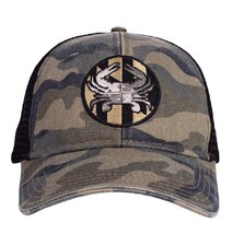 Maryland Flag &amp; Crab Embroidered Patch Camo Mesh Cap Hat NEW Fast Free Ship - £19.21 GBP