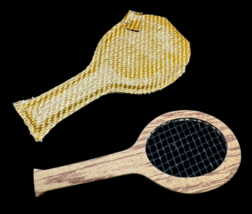 Vintage Doll Tennis Racket &amp; Case Accessory Brown 5&quot; - $12.00
