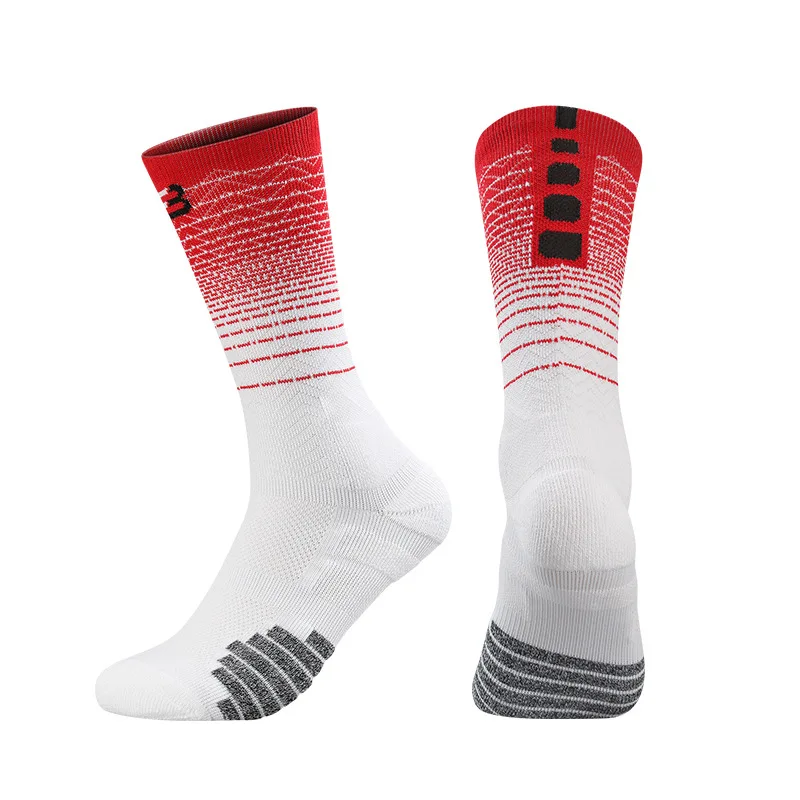 Sporting New High Quality Gradient Men Elite Basketball Socks Non-slip Thicken C - £23.90 GBP