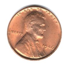 1946 UNCIRCULATED Lincoln Wheat Cent RED - Actual Coin Shown - $3.75