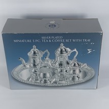 Godinger Miniature Silver Toned Tea Set 5pc with Oval Tray Vintage New i... - $50.00