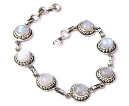 Argent Sterling Naturel Arc-en-Ciel Lune Bracelet Fait Main Cadeau Pour Sister&#39;s - £64.90 GBP