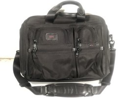 TUMI Expandable Organizer Laptop Brief Briefcase Black Ballistic Nylon Bag Tote - £130.56 GBP