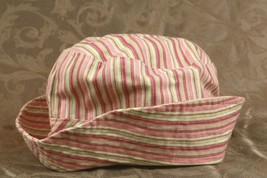 Baby Gap Girls Striped Bucket Hat XL - 2XL 18 - 24 Mos Pink Khaki Ivory Green - £5.06 GBP