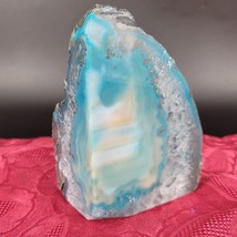 Agate Geode Blue Bookend 1lb 8oz  One Piece Made in Brazil - $17.65