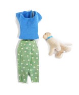 Vintage 1998 Pet Lovin Barbie Green Plaid Floral Capris Dog Pet Blue Top... - £7.97 GBP