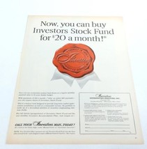 1965 Investors Diversified Services Stock Fund $20 Print Ad 10.5&quot; x 13.5&quot; - £5.69 GBP